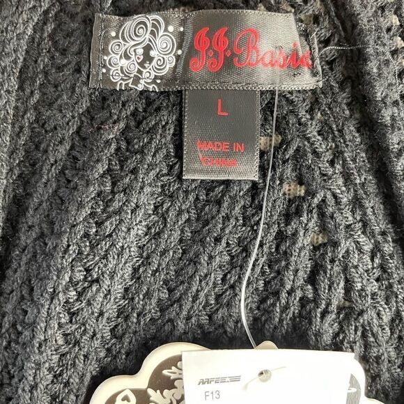 NWT J.J. Basics Black Long Sleeve Sweater Size L - Picture 8 of 9